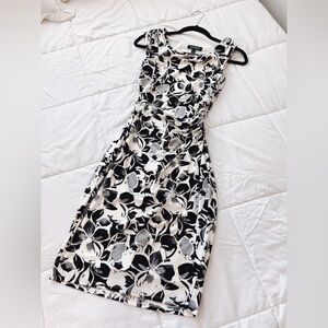 Black and White Floral Dress Lauren Ralph Lauren sz 2